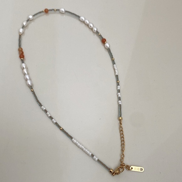 18K Gold - Plated Brass & Natural Pearl Necklace - Picture 2 of 2